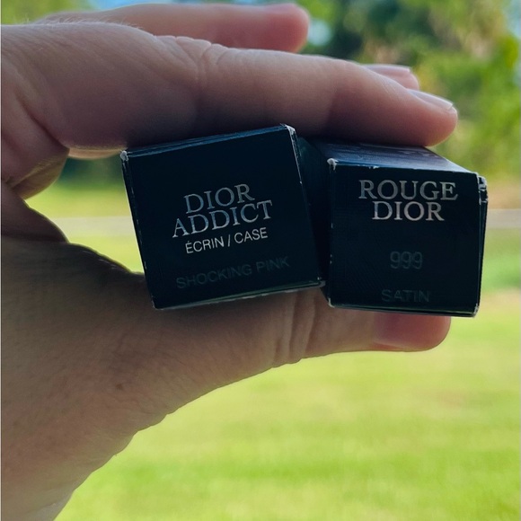 NEW - Dior Black and Pink Lipstick with Logo Case and 999 Dior Satin Lipstick - Picture 3 of 6